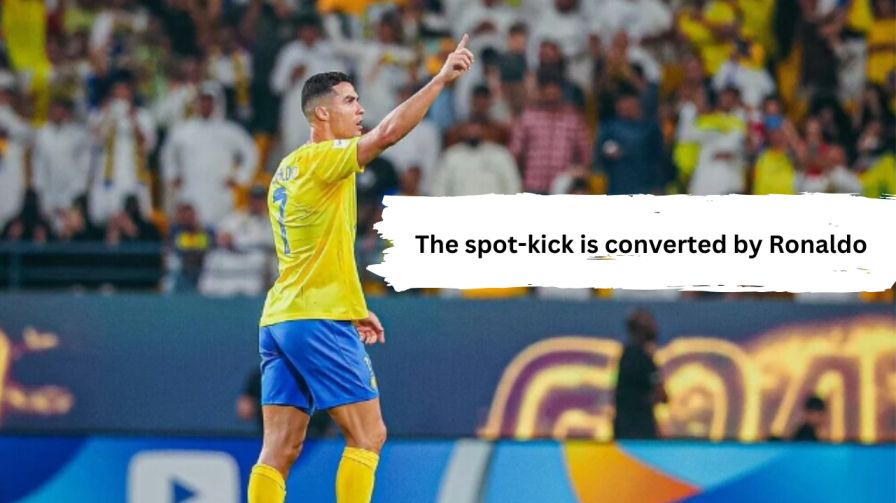 The spot-kick is converted by Ronaldo.